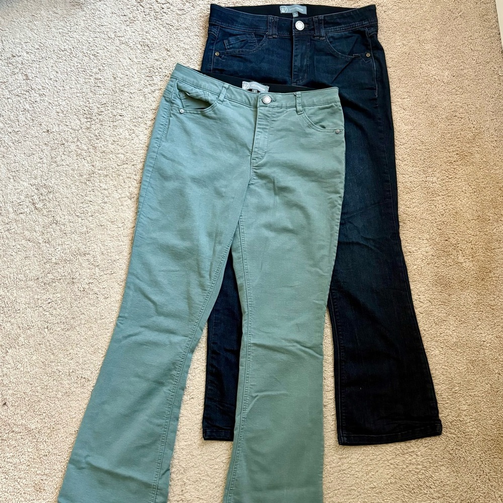 Wit & Wisdom Straight Leg Jeans Lot- Green and Blue